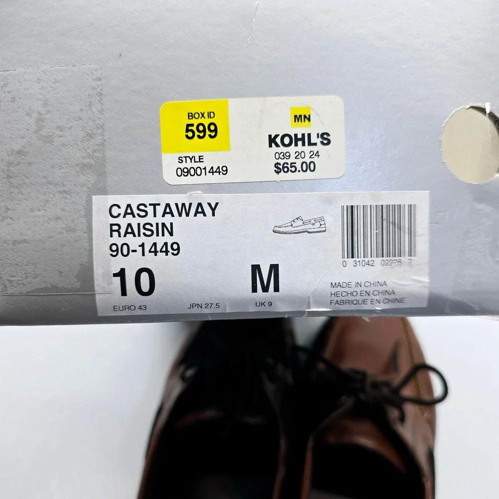 Dockers Castaway Boat Shoes Mens Size 10M Leather Loafers Raisin Classic Slip On